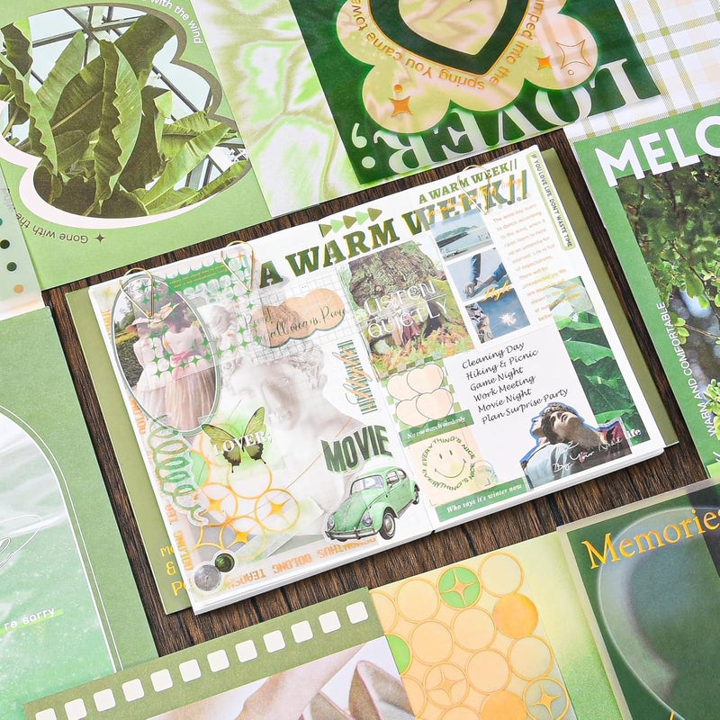 OFFIGIFT Scrapbooking Supplies Kit, Vintage Aesthetic Scrapbook Kit, Junk Journal Supplies with Scrapbook Stickers Paper, Journaling Supplies, Birthday Craft Gift for Adult, Mist Island Poems - Image 5